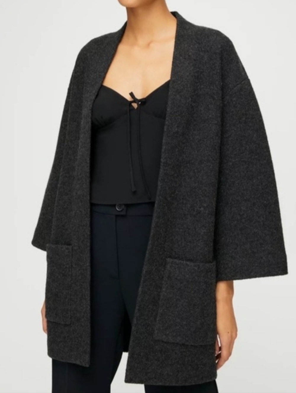 Wilfred Charcoal 100% Fine Merino Wool Sweater Cardigan W